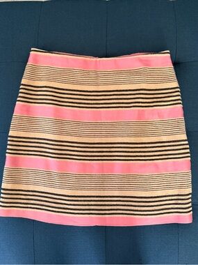 Ann Taylor Loft Striped Linen Blend Skirt size 6